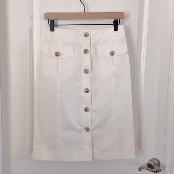 Banana Republic safari style skirt - off white Sz 2 - Picture 1 of 5